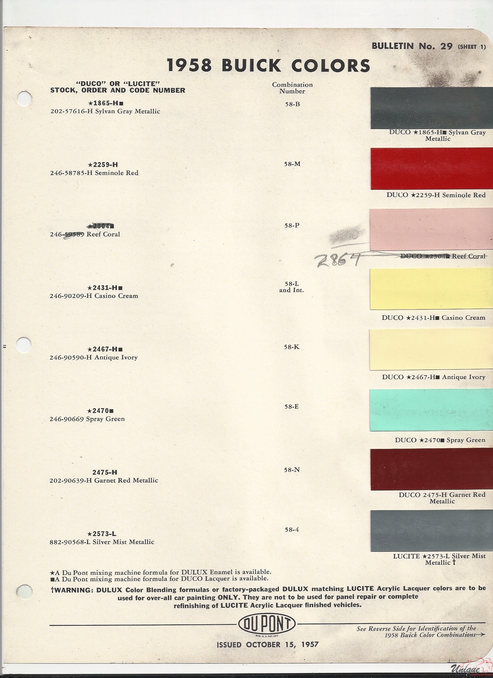 1958 Buick-2 Paint Charts